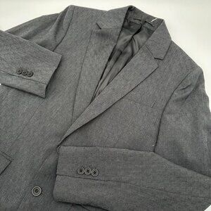 NWOT COS Men's Single Breasted Wool Jacquard Slim Fit Blazer, Size 34R, Charcoal